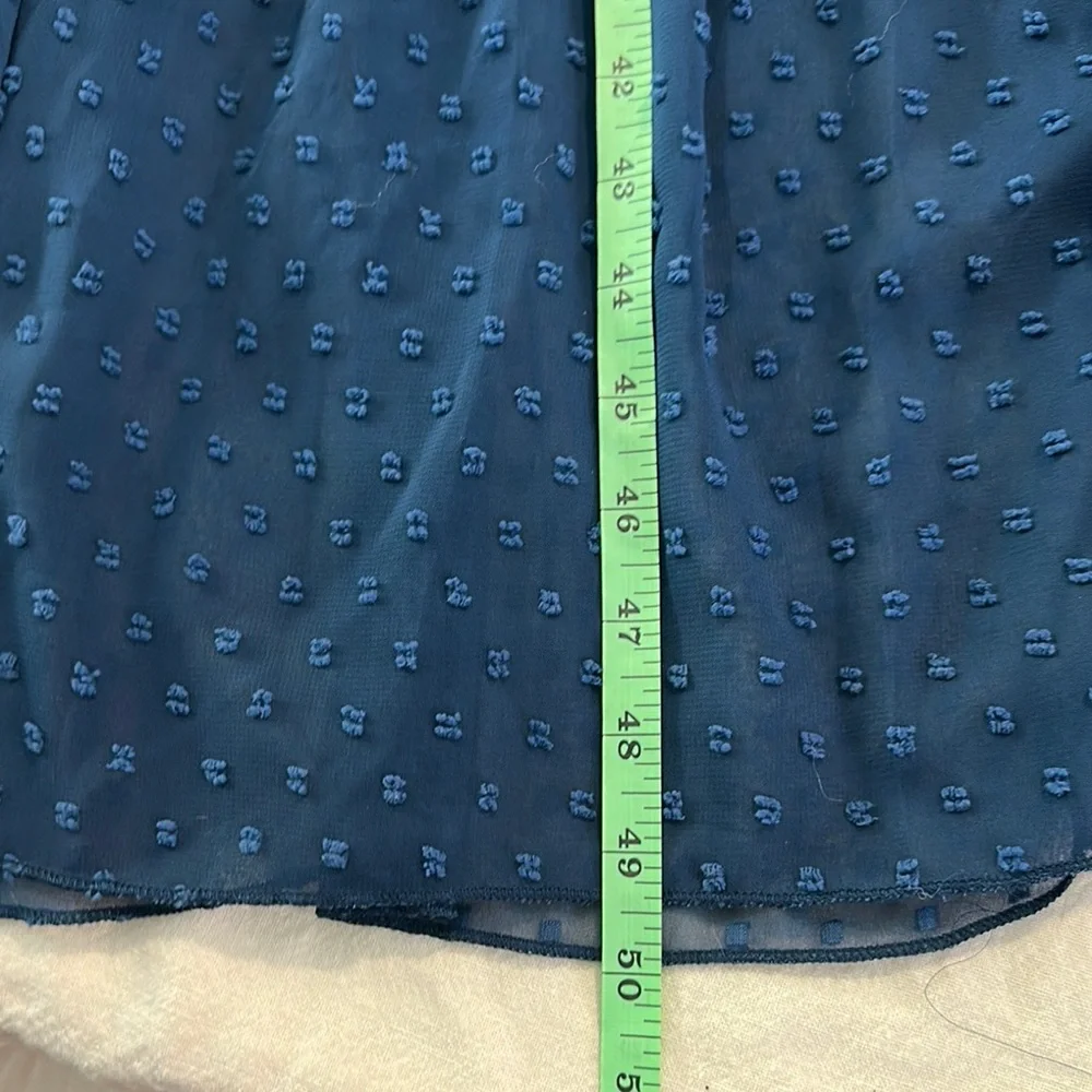 Blue Pleated Wrap Midi Dress with Flutter Sleeves - Picture 5 of 5